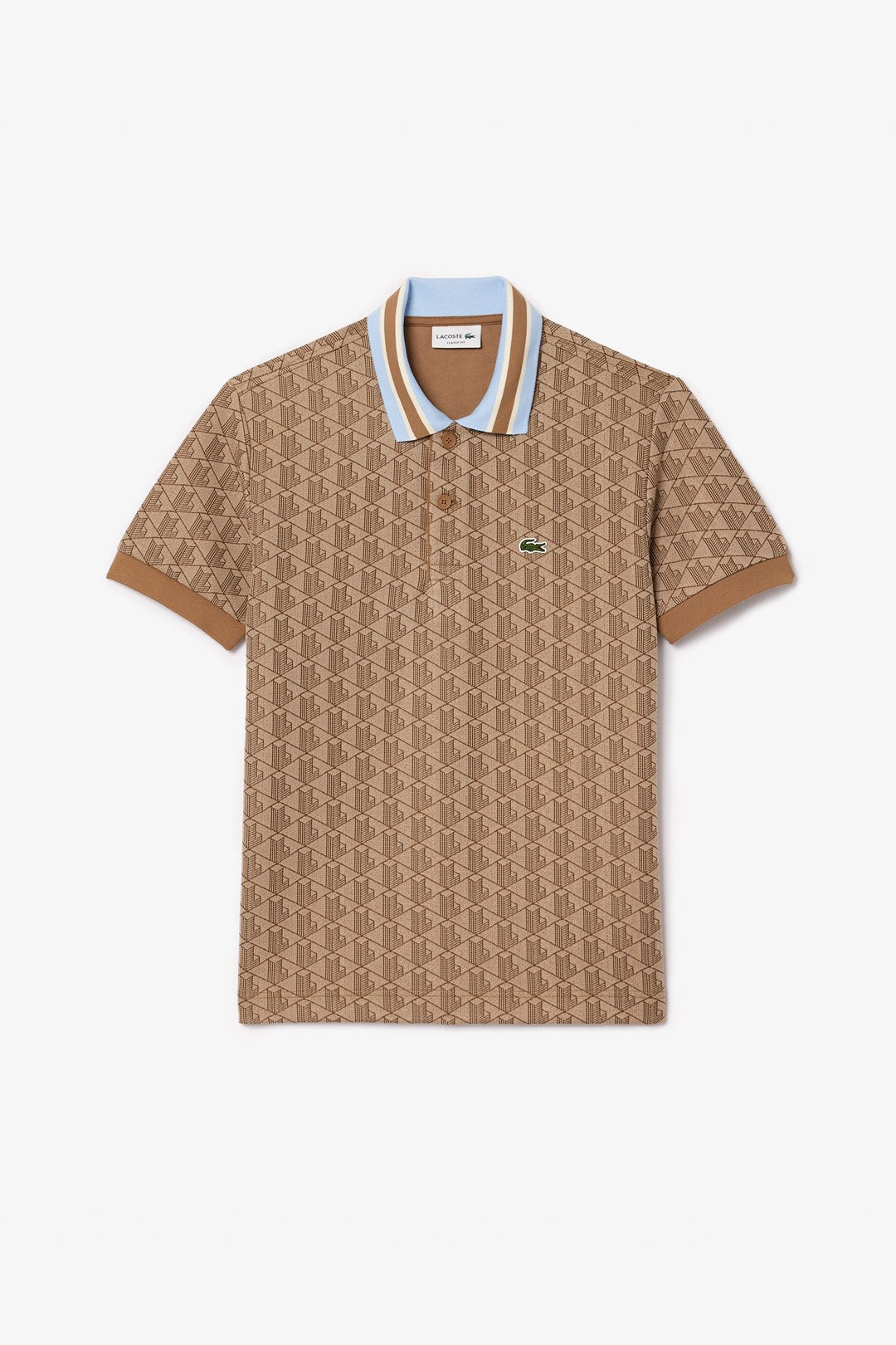 Contrast Collar Monogram Polo T-Shirt