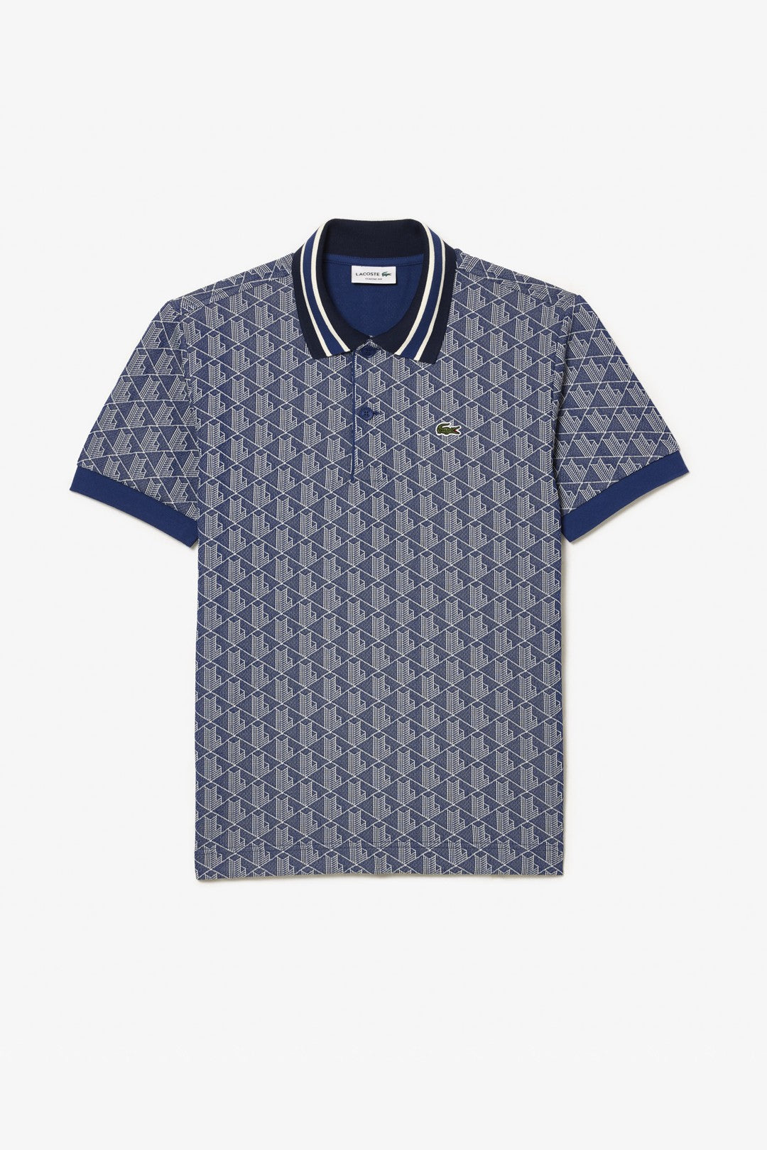 Contrast Collar Monogram Polo T-Shirt